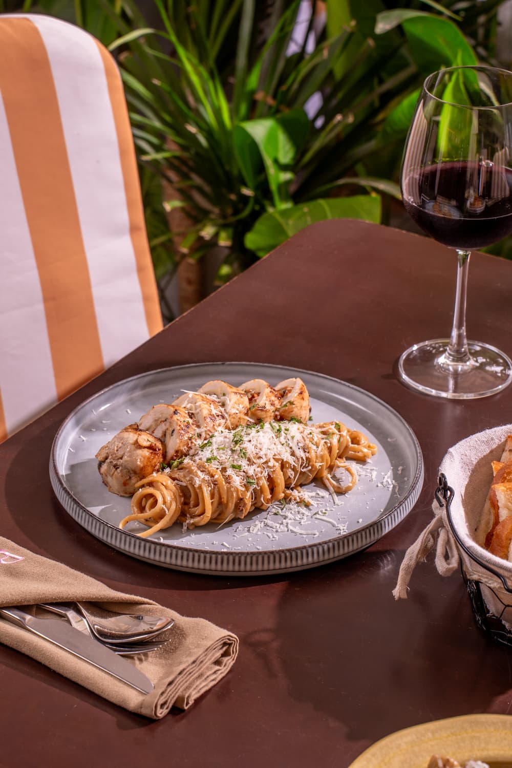 Chicken roulade pasta